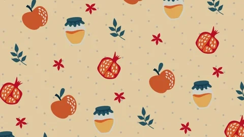 Rosh Hashanah Pattern Background Stock Footage 284963043