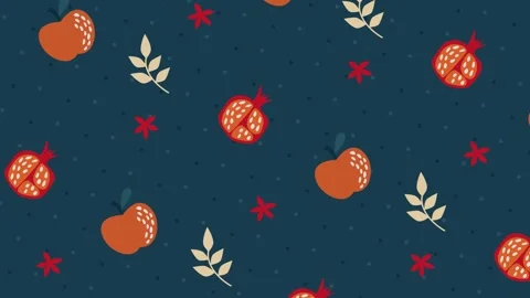 Rosh Hashanah Pattern Background Stock Footage 284963054