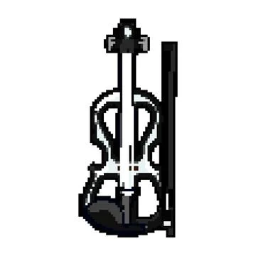 Rosin violin pixel art vector illustration 스톡 일러스트