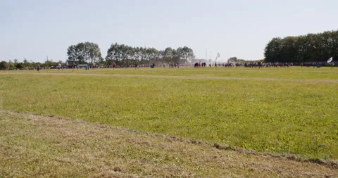Roskilde, Denmark, 06/29/2019:  Timelapse crowd camping area  Roskilde Festival Stock Footage 130471341