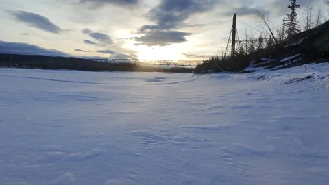 Ross River Cinematic Flight Video stock 306038905
