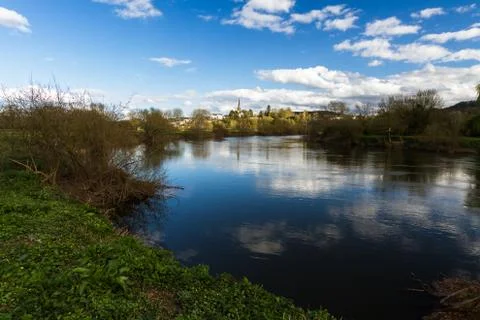 Ross on Wye, river in foreground Stock Photos