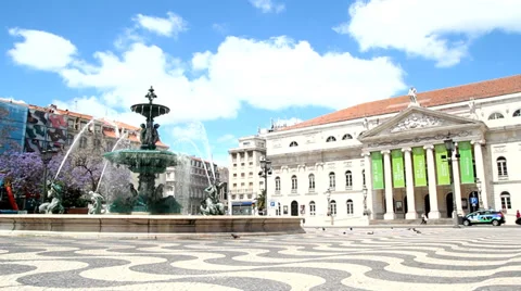 Rossio Square 1 Stock Footage 38983324