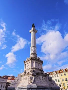 Rossio square in lisbon Stock Photos