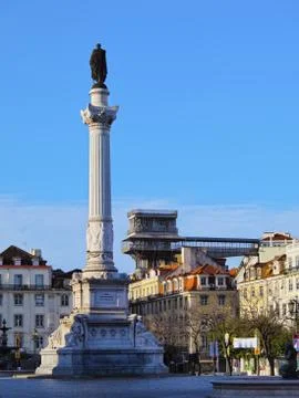 Rossio square in lisbon Stock Photos