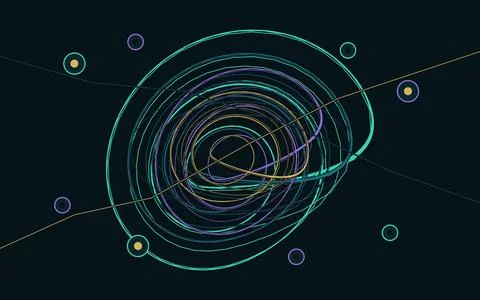 Rossler Orbit Map Abstract Geometric Pattern Background Stock Illustration