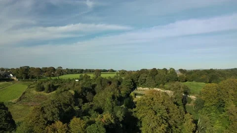 Rosslyn Chapel, Da Vinci Code Site, Drone Clip Rising, 1400's, Scotland 4K  Stock Footage 171881825