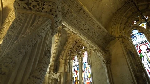 Rosslyn chapel incredible stonework Stock Footage 81748274