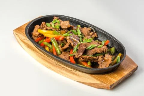 Rosted meat with vegetables Stock Photos