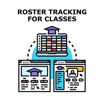 Roster tracking for classes and educational management system 스톡 일러스트