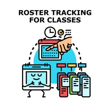 Roster tracking for classes management system 库存插图