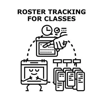 Roster tracking for classes management system Stock Illustration