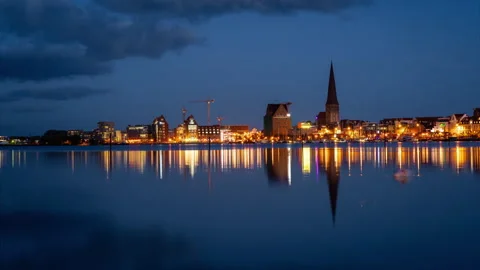 Rostock at Sunset Stock Footage 289445110