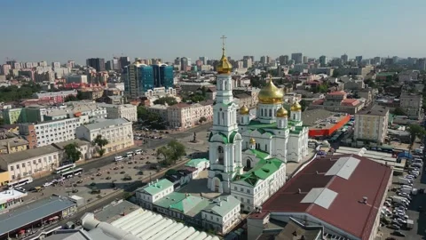 Rostov Cathedral of the Nativity of the Blessed Virgin. Rostov-on-Don. Stock Footage 212124738