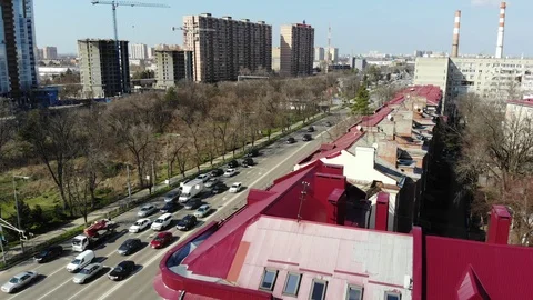 Rostov highway in Krasnodar from a height. Stock Footage 125345288