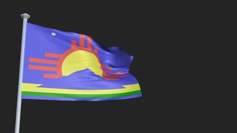 Roswell - Loopable 3D flag animation with Alpha Channel and Transparency for  스톡 동영상 91052910