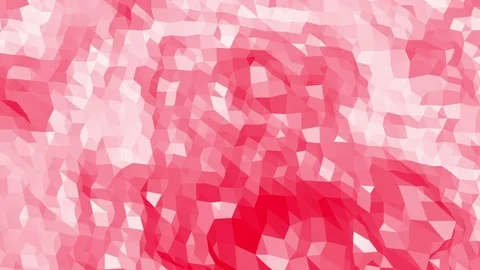 Rosy or pink low poly surface as math environment. Polygonal digital mosaic red Stock Footage