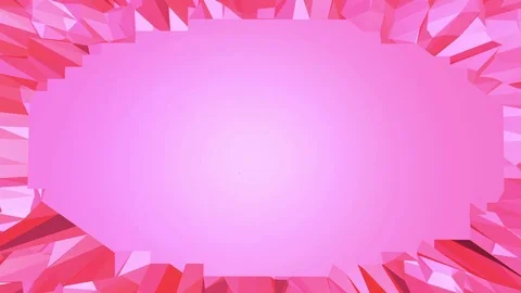 Rosy or pink low poly waving surface as transforming environment. Red polygonal Stock Footage 77355446