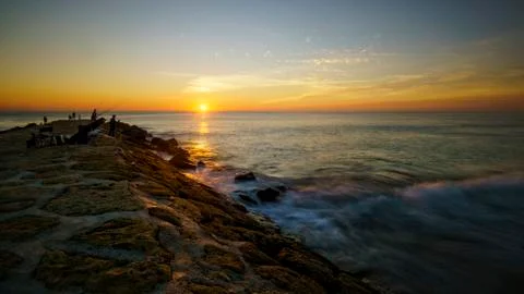 Rota Spain Sunset Stock Photos