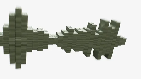 Rotaded equalizer. Many stacks of American dollars. White BG Video stock 99646860