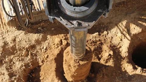 Rotary drilling machine rig gets out of the hole Video stock 224683728