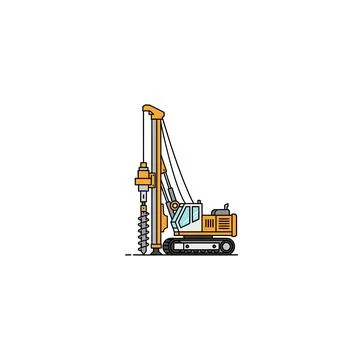 Rotary drilling rig machine icon Stock Illustration