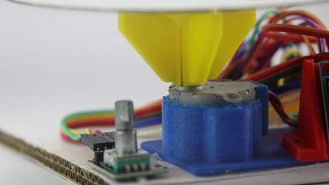Rotary encoder and stepper motor view that is controlled by micro controller Stock-Footage 293060947