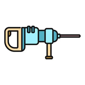 Rotary hammer drill electric construction tool icon Stock Illustration