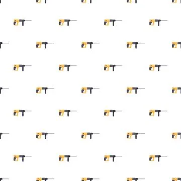 Rotary hammer drill tool seamless pattern design Stock Illustration