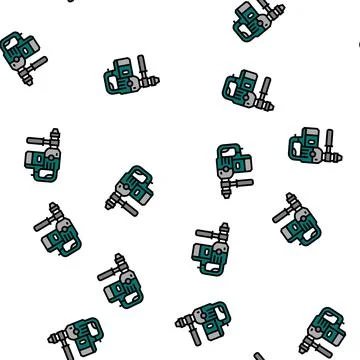 Rotary hammer tool vector seamless pattern Stock Illustration