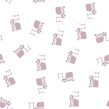 Rotary hammer on wheels glyph vector seamless pattern Stock Illustration