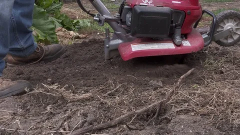 Rotary Hoe at work Stock Footage 71062914