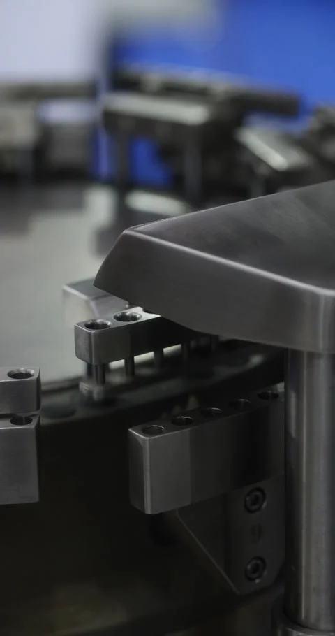 Rotary industrial machine with circular motion in automated production line Stock Footage 346704847