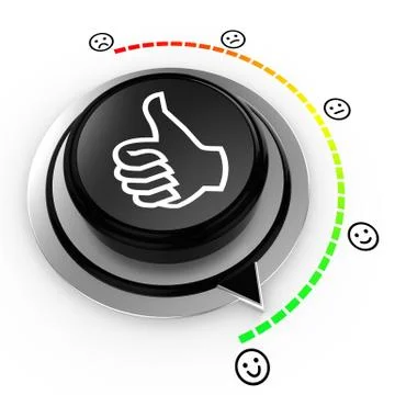 Rotary knob with satisfaction level scale Illustrazione stock