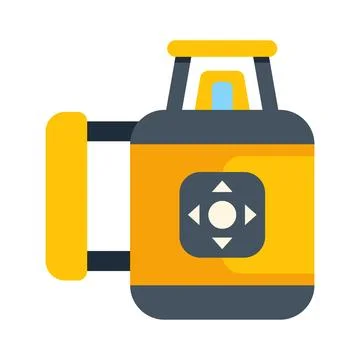Rotary laser level construction surveying tool flat icon Ilustración de archivo