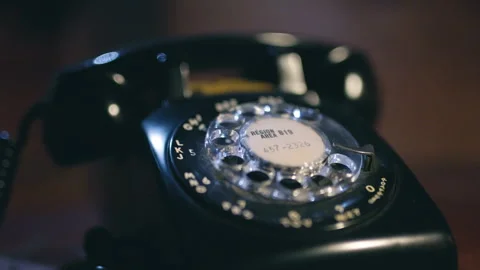 Rotary phone close up macro Stock Footage 244408252