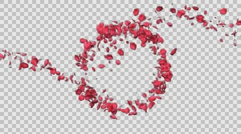 Rotary Rose Petals Alpha Channel Stock Footage