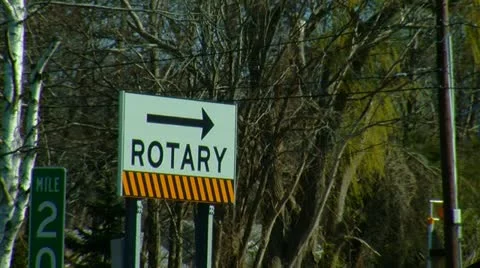 Rotary Sign with Arrow Stock Footage