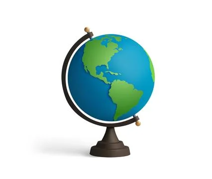 Rotatable Earth table desk globe isolated vector 3d icon Illustrazione stock