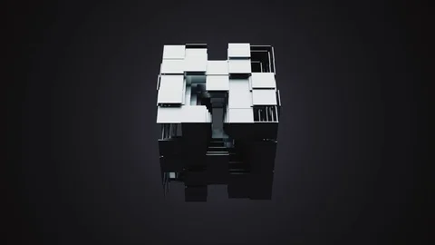 Rotate Abstract Cube, 3d Loopable Animation 4k Stock Footage 71436172