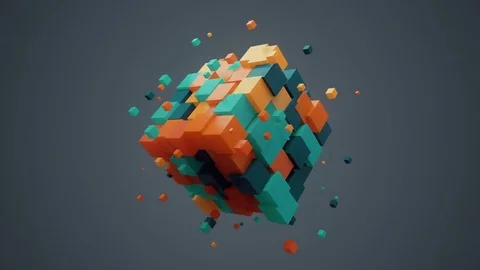 Rotate Abstract Cube, 3d Loopable Animation 4k Stock Footage 71437474