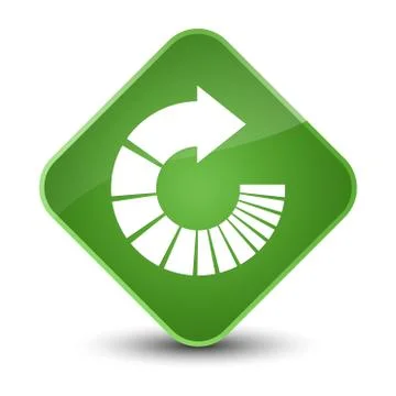 Rotate arrow icon elegant soft green diamond button Stock Illustration