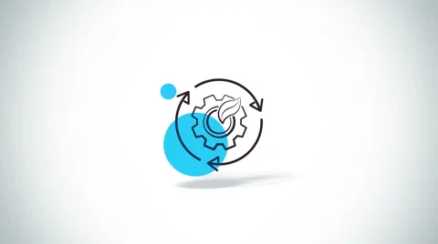 Rotate arrows and gear with leaf symbols animation Stock Footage 63149125