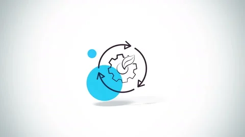 Rotate arrows and gear with leaf symbols animation Stock-Footage 63149127