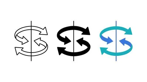 Rotate arrows icon set Stock Illustration