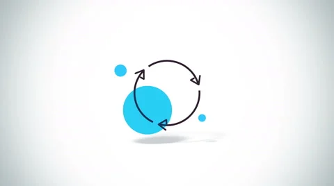 Rotate arrows symbol flat animation Stock Footage 63300907