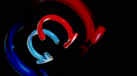 Rotate bend glass arrows 3d animation Stock Footage 66450255