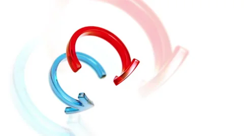 Rotate bend glass arrows 3d animation Stock Footage 66450299