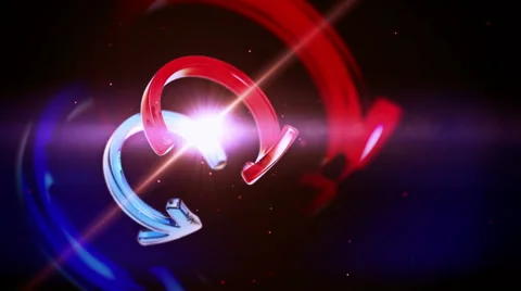 Rotate bend glass arrows 3d animation Stock Footage 66450334