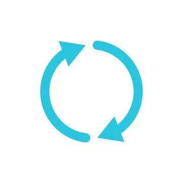 Rotate, Big Change icon, Two arrows. From blue icon set. Stock Illustration